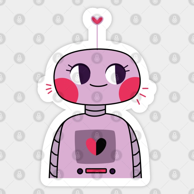 Miss Valentine Robot - 2 Sticker by Megadorim